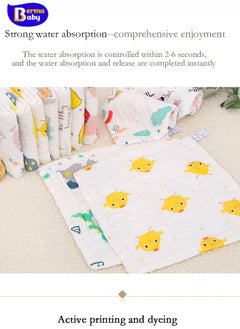 Berma Baby Baby  Washcloths Newborn Face Towel - Baby Muslin Burp Cloths 1Pack Soft Absorbent Natural Cotton Wash Towel 25*25CM Baby Bath Towels Wipes Baby Registry as Shower Muslin 6 Layers Cotton Soft Baby Face Towel Handkerchief Bathing Feeding Face Washcloth  - Image 4