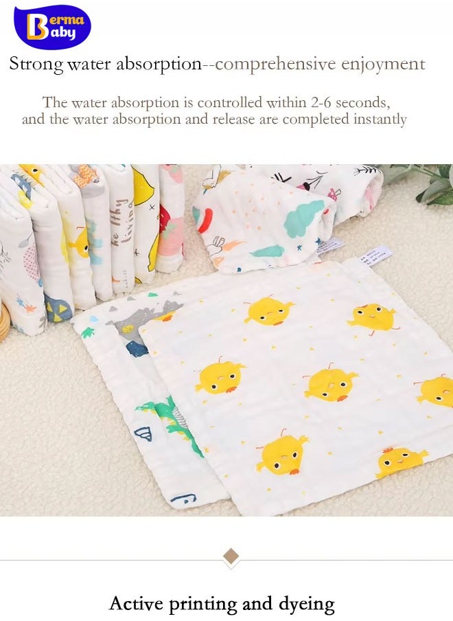Berma Baby Baby  Washcloths Newborn Face Towel - Baby Muslin Burp Cloths 1Pack Soft Absorbent Natural Cotton Wash Towel 25*25CM Baby Bath Towels Wipes Baby Registry as Shower Muslin 6 Layers Cotton Soft Baby Face Towel Handkerchief Bathing Feeding Face Washcloth  - Image 4