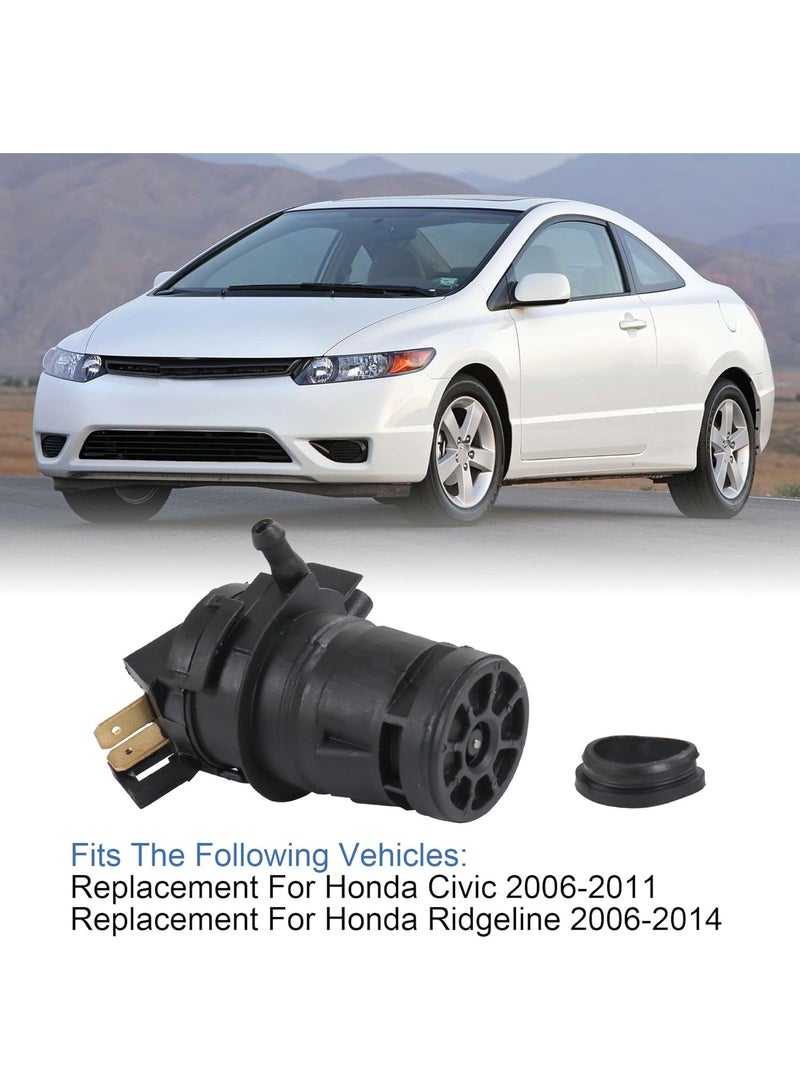 Windshield Washer Pump 76806SJCA01 Replacement For Honda Civic 2006-2011, Ridgeline 2006 2007 2008 2009 2010 2011 2012 2013 2014 Replaces 76806-SJC-A01 060210-4990 06021-5130 89521007001 - Image 2