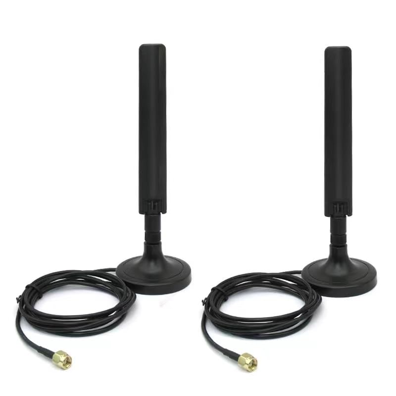 TREADALT-TEC 10dbi 2X High Gain Dual Band MIMO Wi-Fi 6E Omni Directional 802.11ax RP-SMA Male Antenna with Strong Magnetic Base for PC Desktop Computer PCI PCIe WiFi Card Wireless WiFi 6E Network Router - Image 1