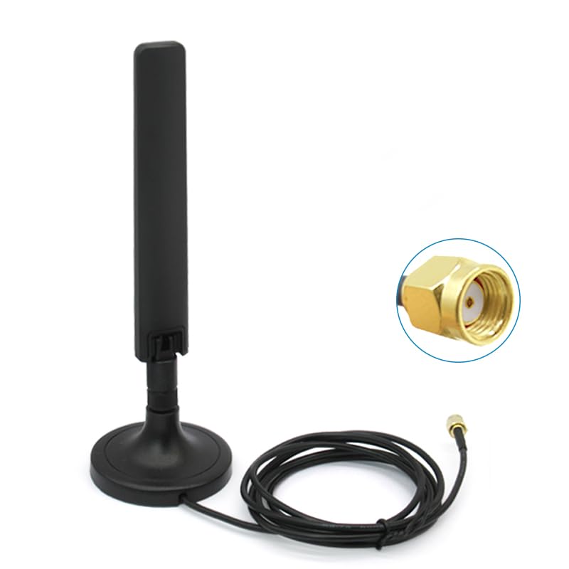 TREADALT-TEC 10dbi 2X High Gain Dual Band MIMO Wi-Fi 6E Omni Directional 802.11ax RP-SMA Male Antenna with Strong Magnetic Base for PC Desktop Computer PCI PCIe WiFi Card Wireless WiFi 6E Network Router - Image 2