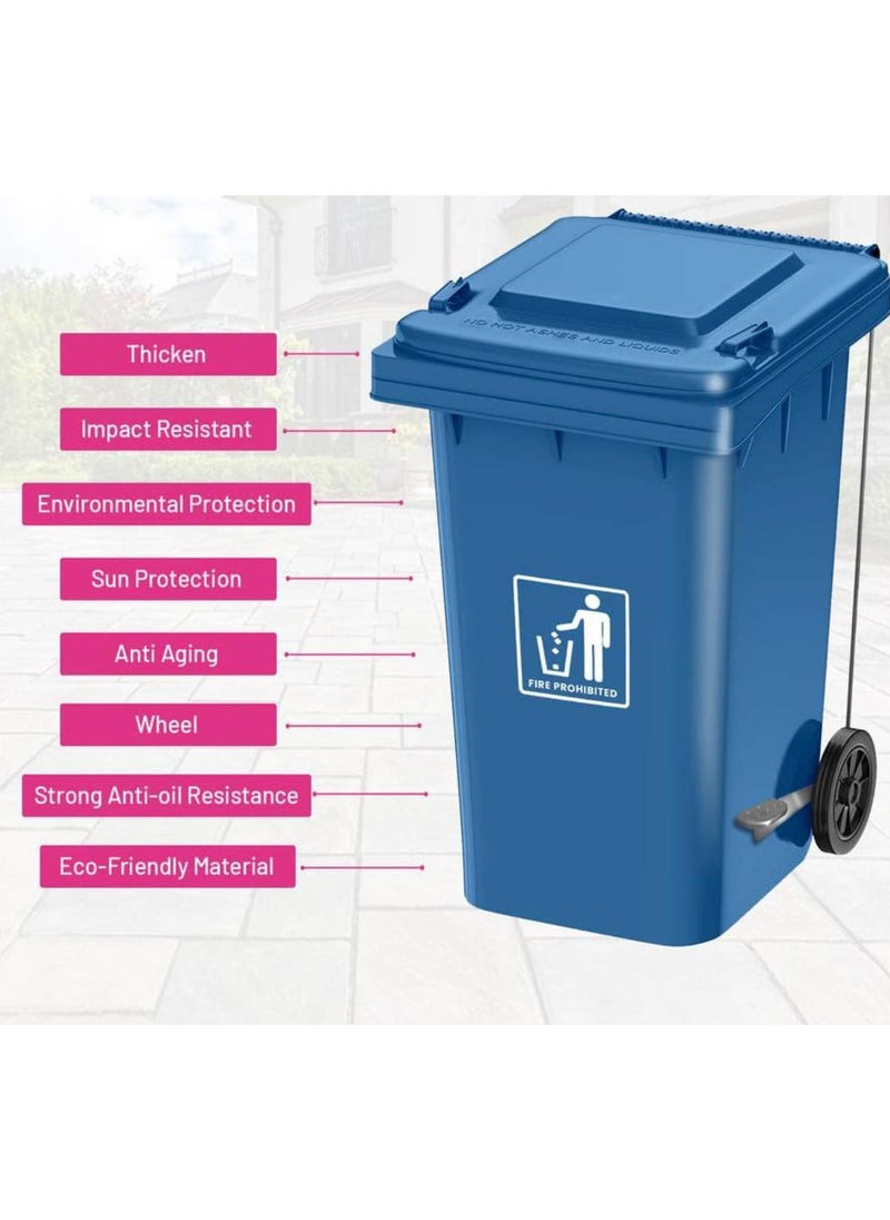 Festive Gallery Heavy Duty Plastic Garbage Bin 120 Litre with Wheel and Pedal -Kitchen and Outdoor Recycle Trash Can, Large Industrial Waste Bin (Blue)  - Image 4