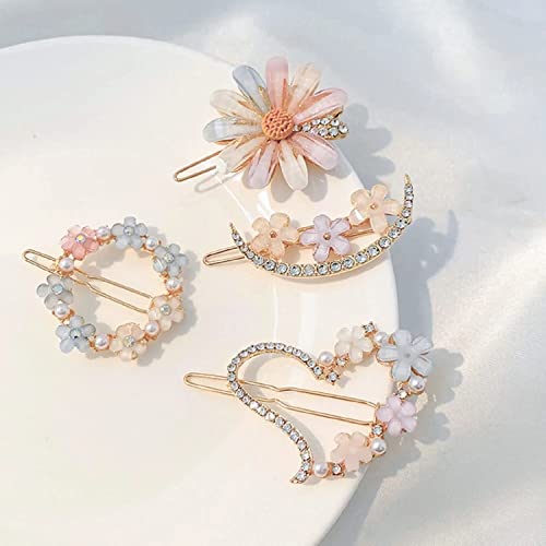 Tresneria® Korean Fashion Hair Clips Set in Trendy Styles and Designs for Women and Girls (GreyPastel) - Image 4