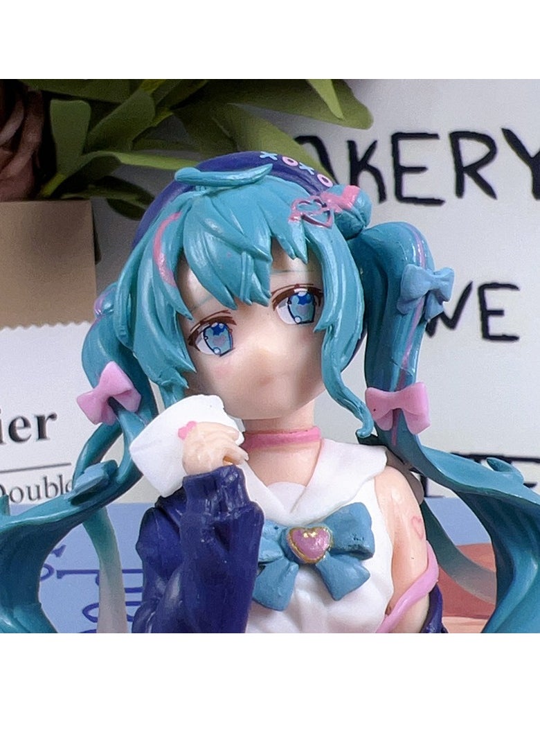 Generic - Hatsune Miku Figure - Japanese Anime Merchandise - Sakura Sitting Pose Cute Girl Collectible Decoration - Image 1