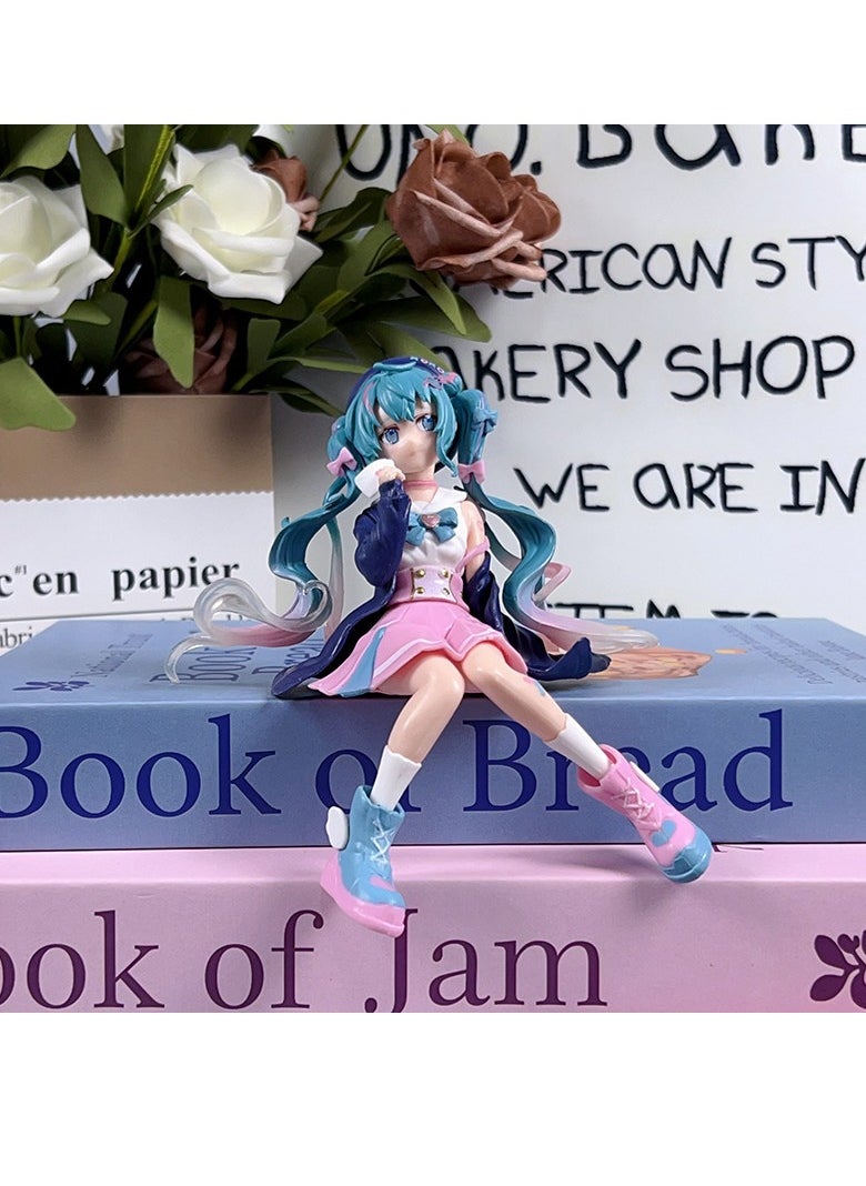 Generic - Hatsune Miku Figure - Japanese Anime Merchandise - Sakura Sitting Pose Cute Girl Collectible Decoration - Image 1