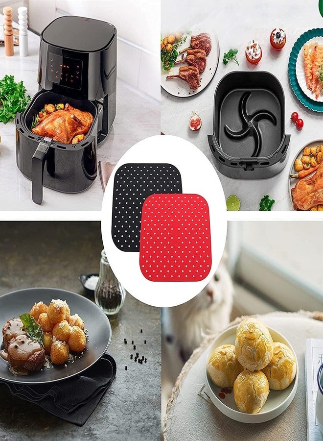 SITANSH Silicone Air Fryer Liners Non Stick and Easy Clean Air Fryer mats Replacement Reusable Food-Grade Silicone Mat Accessories Parchment Paper (SQ. Black -1) - Image 3