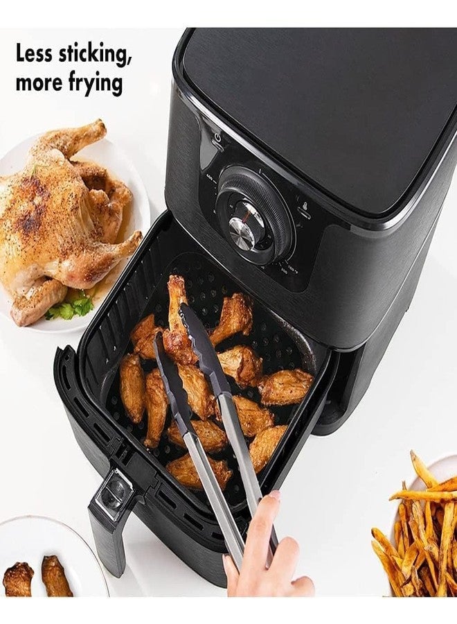 SITANSH Silicone Air Fryer Liners Non Stick and Easy Clean Air Fryer mats Replacement Reusable Food-Grade Silicone Mat Accessories Parchment Paper (SQ. Black -1) - Image 2