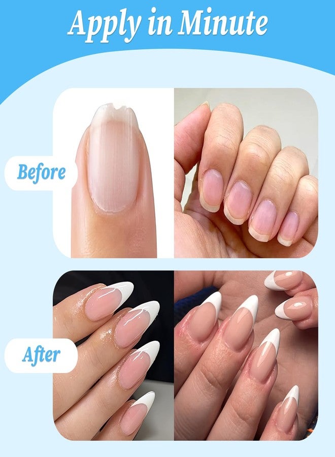 Lifextol Medium French Tip Press on Nails Women Acrylic Nails Press on Nails Medium Stick on Fake Nails Press ons, 120PC French Gel Nail Tips Almond Press Nails French Tip False Artificial Fingernail - Image 4