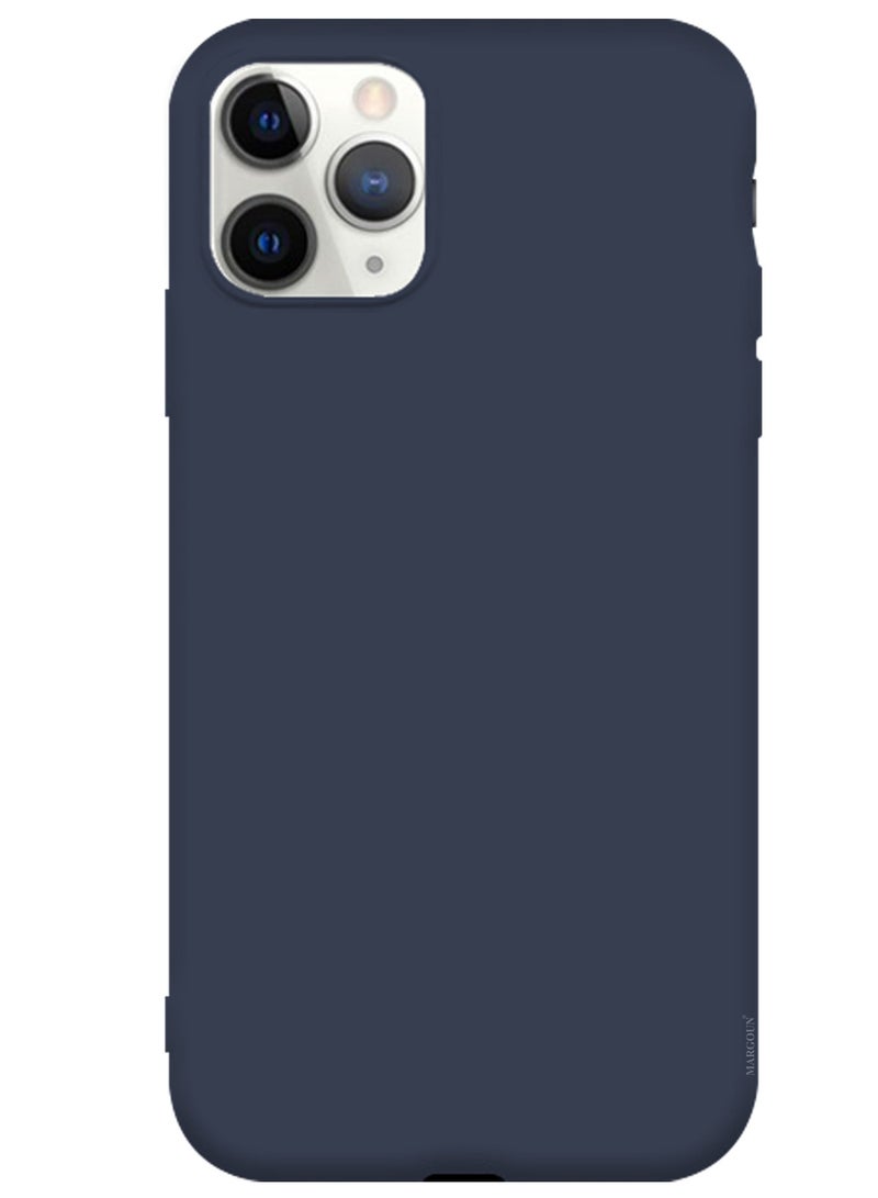 CATANES Soft Silky Silicone Case Cover for Apple iPhone 11 Pro - Full Body Protection - Dark Blue - Image 2