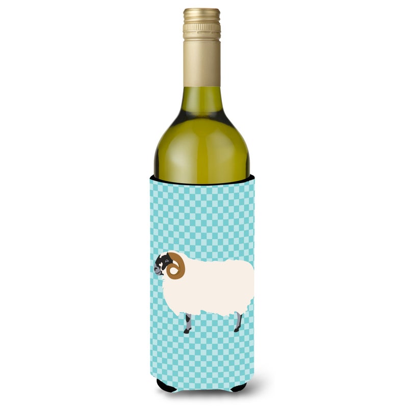""Caroline's Treasures Scottish Blackface Sheep Blue Check Decorative Bottle Hugger  750 ml  Multicolor""