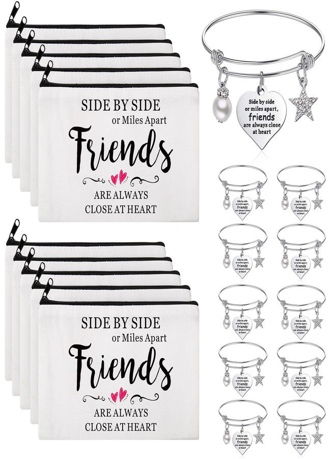 Abbylike 20 Pieces Friends Group Gifts Bulk for Women Friendship Bracelets Makeup Bags Christmas Friendsgiving Long Distance Presents for White Elephant Gifts for Friends Birthday Family Sister - Image 1