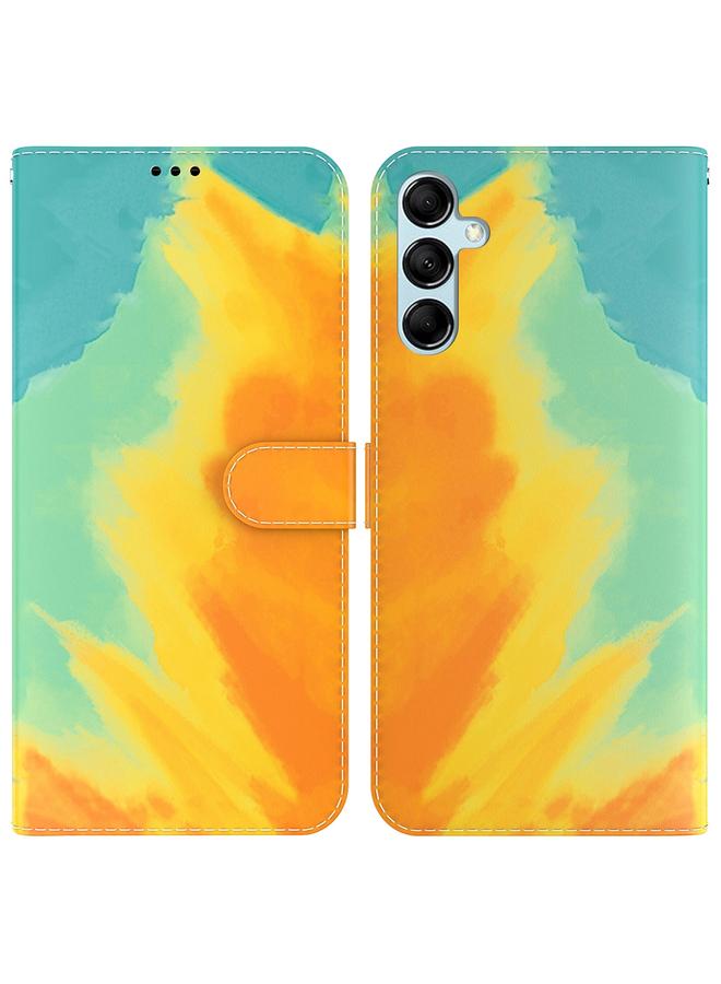اس-توب جراب لهاتف Samsung Galaxy M14 بنمط ألوان مائية من الجلد القابل للطي - Image 1