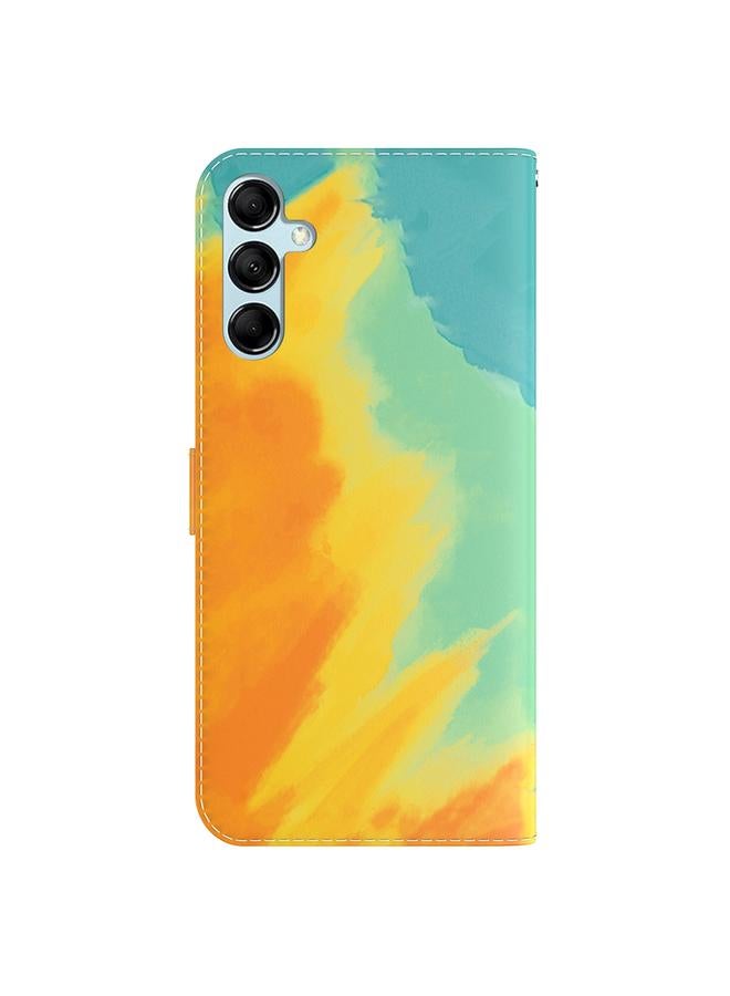 اس-توب جراب لهاتف Samsung Galaxy M14 بنمط ألوان مائية من الجلد القابل للطي - Image 3