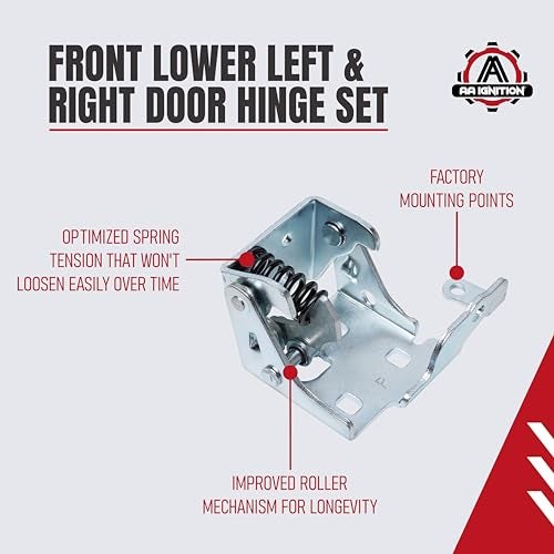 AA Ignition Front Left Driver Side Lower Door Hinge - Compatible with Chevy, GMC & Cadillac Vehicles -2007-2014 Silverado 1500, Tahoe, Sierra, 3500, Suburban, Yukon, XL - Replaces 20969645, 15877405, 15824876 - Image 3