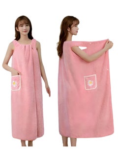 Excefore Microfiber Wearable Towel Bath, Ladies Sling Towel Wrap, Bath and Gym Towel, Quick Dry Fleece Bathrobe, Women Shower Wrap Towel with Pocket, Towel Wrap for Women (Size:L)  - Image 1