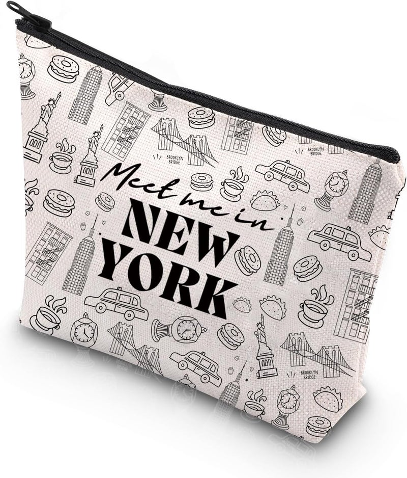 WCGXKO WCGXKO New York Gift New York Bachelorette Party Gift New York Vacation Zipper Pouch Makeup Bag (NEW YORK B)