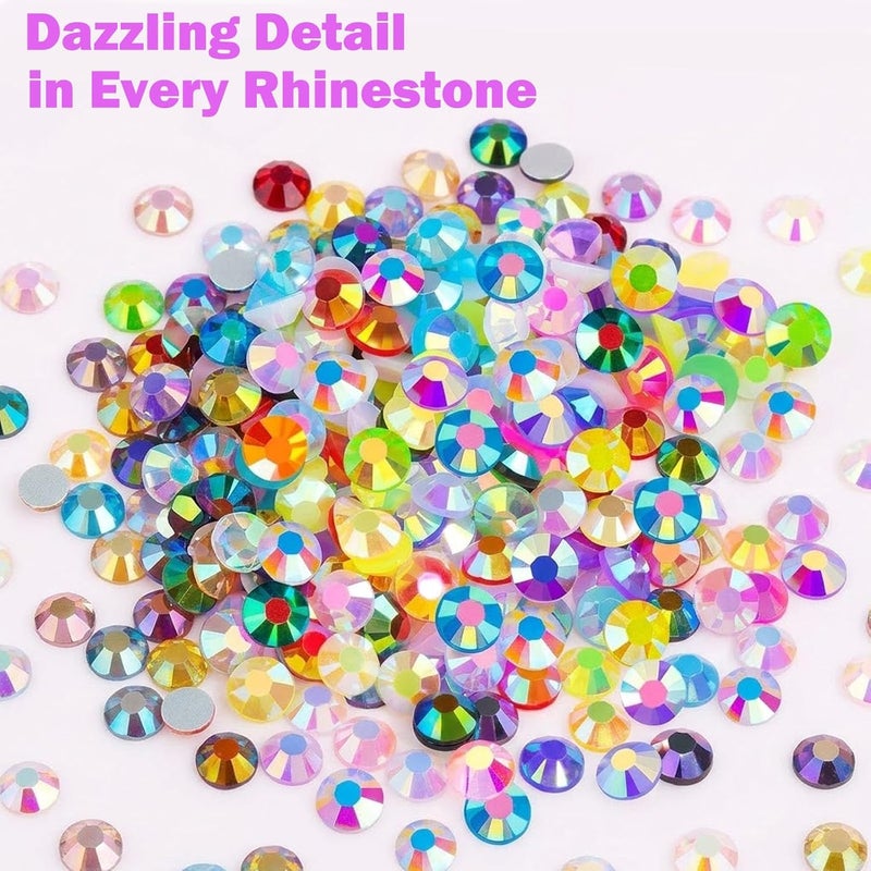 CXPHT 36000Pcs Resin Jelly Rhinestones for Bedazzling,40 Colors 3mm Flatback Gems Bedazzling Kit with 3Pcs 10ml B7000 Glue for Clothing Nail Art Shoes Crafting Makeup (40 Colors+3 Pcs Glue) - Image 5