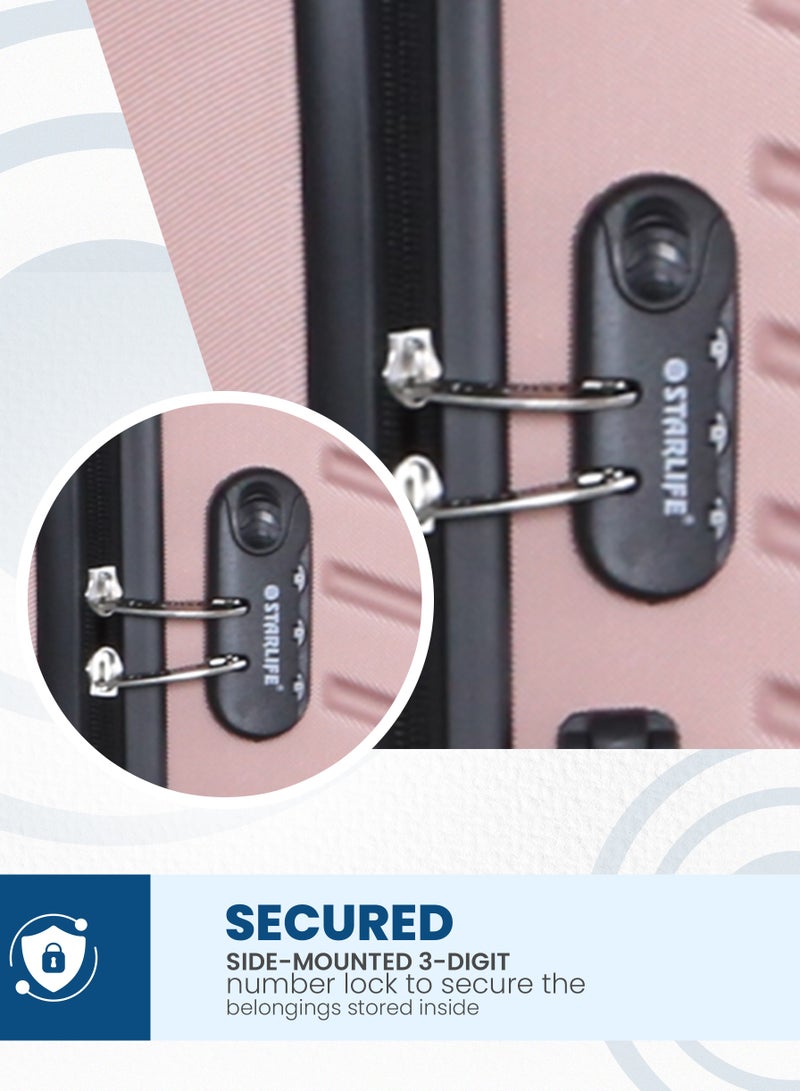 STARLIFE 3 Piece ABS Hard side Trolley Luggage Set Spinner Wheels with Number Lock - Image 3