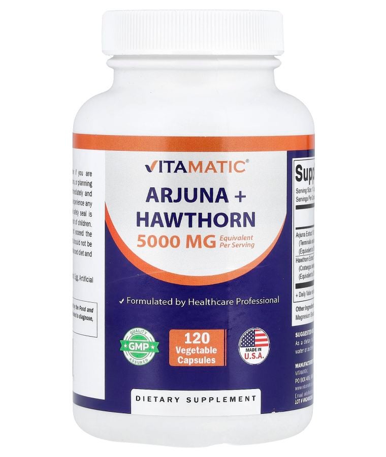 Vitamatic Arjuna + Hawthorn 120 Vegetable Capsules