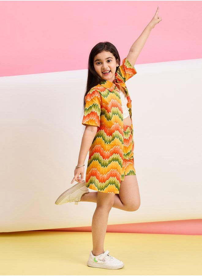 Stylo Bug Stylo Bug Multicolored Geometric Print Shirt and Shorts Set  - Image 3