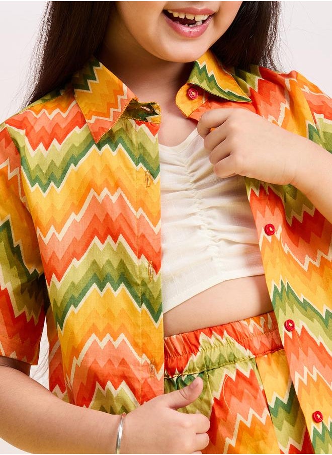 Stylo Bug Stylo Bug Multicolored Geometric Print Shirt and Shorts Set  - Image 5