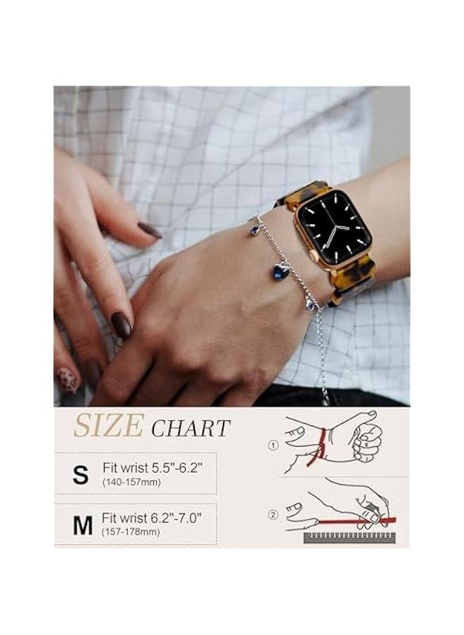 Arabest - Tortoiseshell Stretchy Watch Band for Women, Compatible with Apple Watch 38mm-42mm, Beaded Elastic Strap for iWatch Series 1-10/Ultra SE. - Image 1