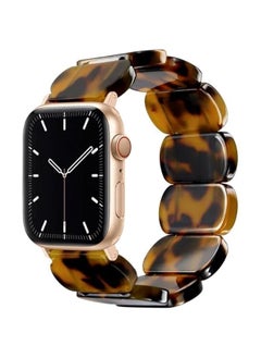 Tortoiseshell Stretchy Watch Band for Women, Compatible with Apple Watch 38mm-42mm, Beaded Elastic Strap for iWatch Series 1-10/Ultra SE.