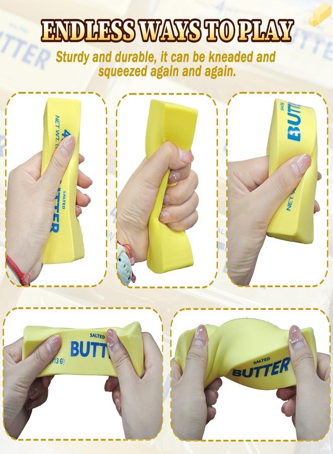 PMDYBY Butter Squishy, Slow Rebound Cute Butter Squeeze Stress Balls, Realistic Butter Stick Soft Squeeze Toys, Sensory Stress Relief Squishies Soft & Stretchy Fidget Toys for Anxiety Relief Party Favors - Image 5