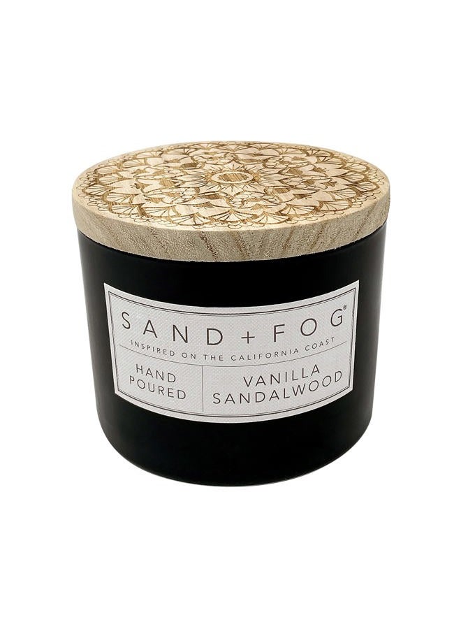 Sand + Fog شموع معطرة للمنزل - شموع جرة بالفانيليا وخشب الصندل 12 أونصة - سوداء - Image 1