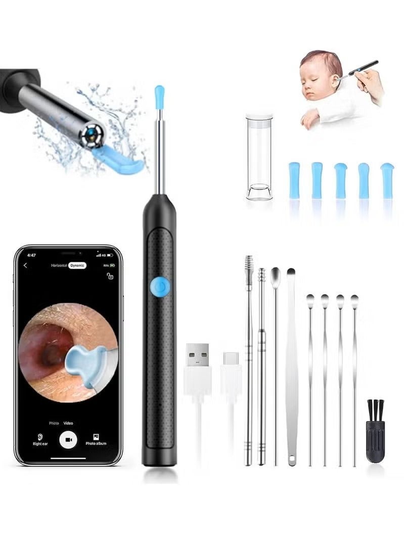 لوبوفان إزالة شمع الأذن - 2000W HD Camera مع أداة مزيل شمع الأذن الكاميرا مع 9 PCS مجموعة أذن - مجموعة أذن شمع الأذن مع ضوء 6 ملاعق أذن ناعمة - منظف الأذن لـ iOS & Android - Image 1