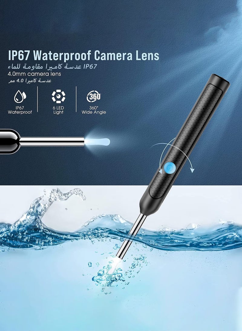لوبوفان إزالة شمع الأذن - 2000W HD Camera مع أداة مزيل شمع الأذن الكاميرا مع 9 PCS مجموعة أذن - مجموعة أذن شمع الأذن مع ضوء 6 ملاعق أذن ناعمة - منظف الأذن لـ iOS & Android - Image 4