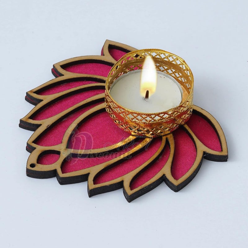Discount ARA Discount ARA Lotus Tealight Holder Lotus Diya for PoojaLotus Floor Decoration Reusable Rangoli for Puja DecorRecycled Material Tealight Holder for Home Office Decoration Item  - Image 3