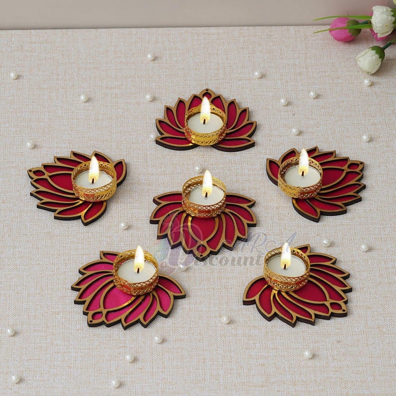 Discount ARA Discount ARA Lotus Tealight Holder Lotus Diya for PoojaLotus Floor Decoration Reusable Rangoli for Puja DecorRecycled Material Tealight Holder for Home Office Decoration Item  - Image 1