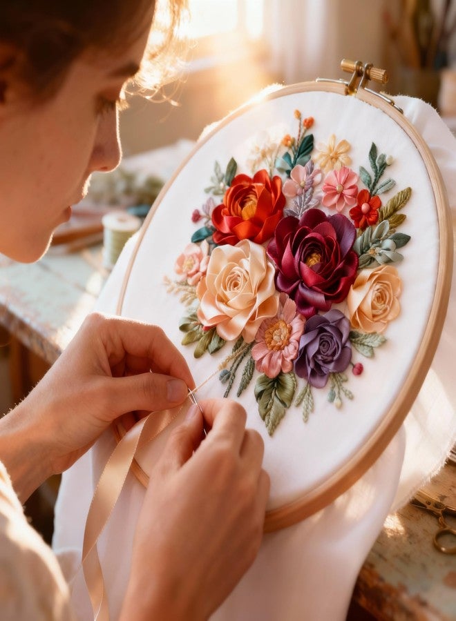 ThreadNanny New ThreadNanny 5 Spools of 100% Pure Silk Ribbons - Pink Tones - 50 MTS x 4mm - Image 4