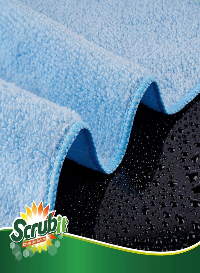 SCRUBIT Microfiber Cleaning Cloth - 8PK- Super Soft Cloths for Kitchen, Car, Windows - 12x14 in. Lint Free Towels - Image 4