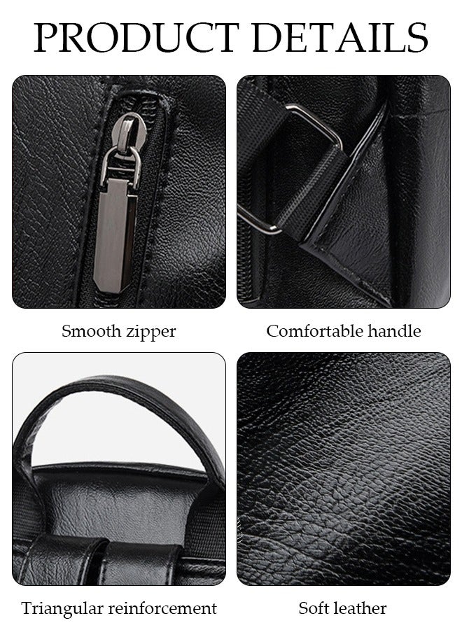 DUNISO 2 in 1 Women's Backpack Fashionable Travel Backpack For Women Large Capacity School Backpack Shoulder Bag with Detachable Shoulder Strap Front Pocket For College Girls Students Black - Image 4