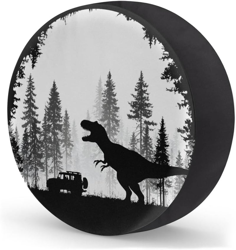 cfpolar Spare Tire Cover for RV Trailer,Dinosaur Waterproof Sun Leather Wheel Cover,Camper Spare Tire Covers Fit for Jeep Travel Trailer SUV Truck Accessories (14 in for Diameter 25” - 27”),F-5 - Image 2