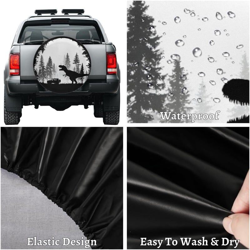 cfpolar Spare Tire Cover for RV Trailer,Dinosaur Waterproof Sun Leather Wheel Cover,Camper Spare Tire Covers Fit for Jeep Travel Trailer SUV Truck Accessories (14 in for Diameter 25” - 27”),F-5 - Image 4