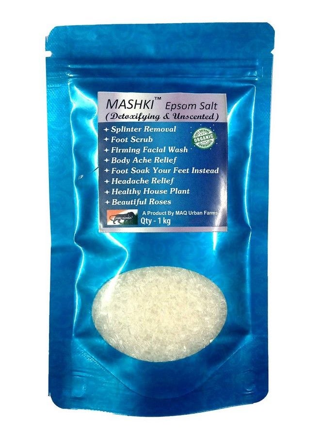 MASHKI - Epsom Bath Salt Best Used For Acne Facial Wounds Sore Muscles Body Pain & Much More 1Kg - Image 1