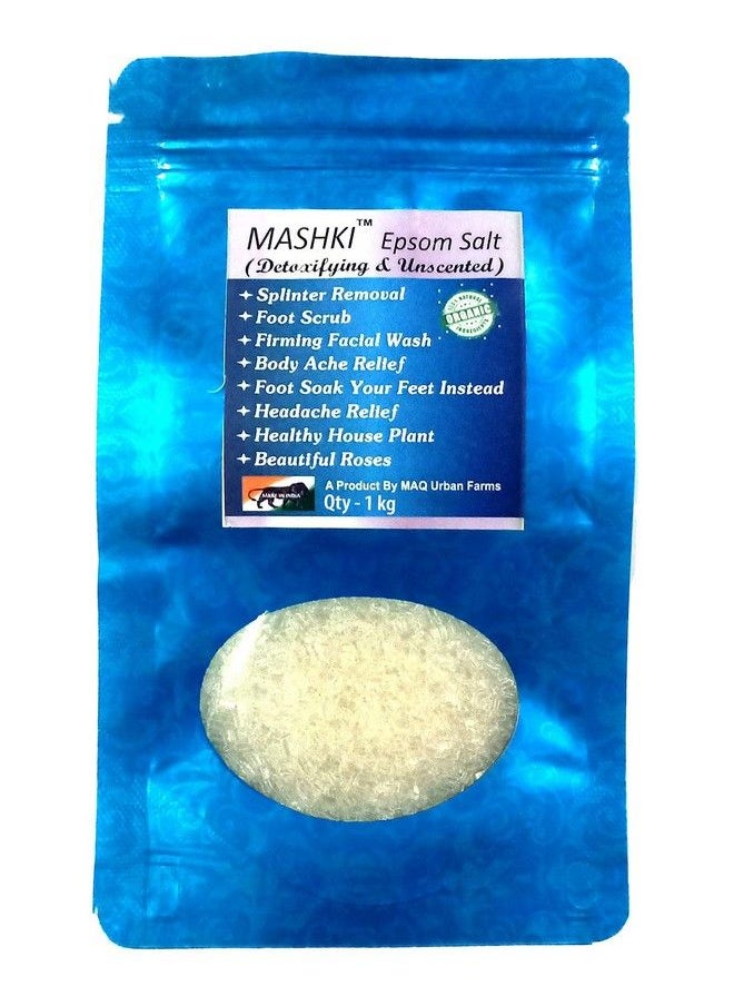 MASHKI - Epsom Bath Salt Best Used For Acne Facial Wounds Sore Muscles Body Pain & Much More 1Kg - Image 1