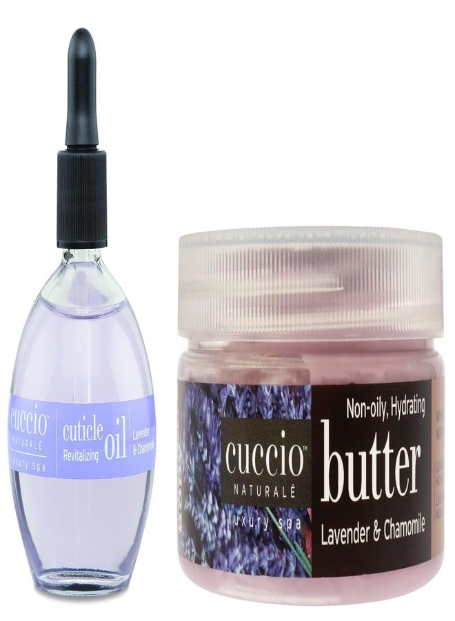 Cuccio Full Hand Treatment - Cuticle Oil 2.50 Oz and Butter Blends Moisturizing Scented Body Cream, 8 Oz (Lavender) - Image 1