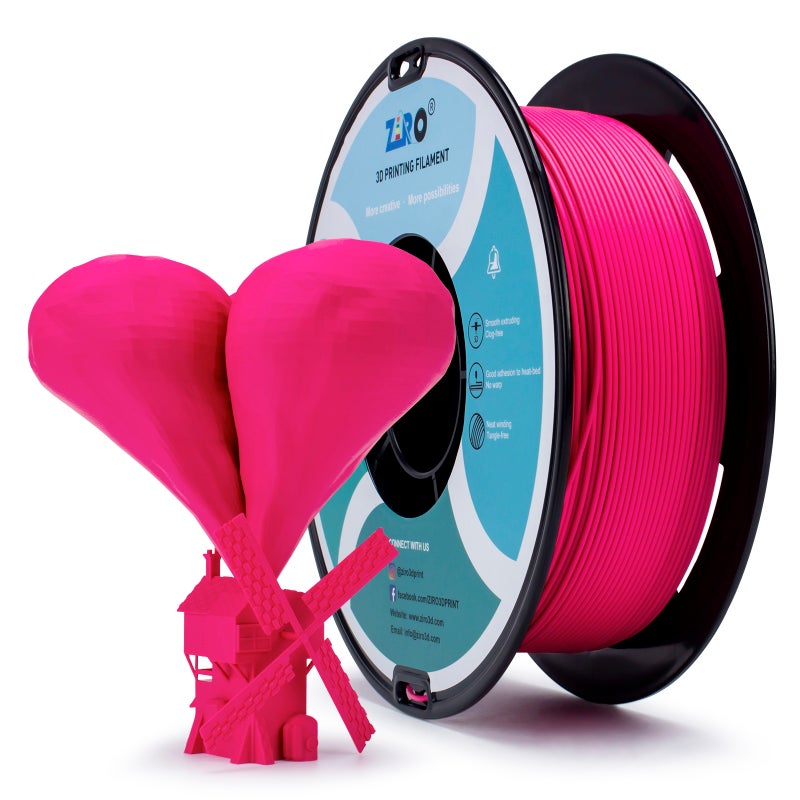 ZIRO ROSE Matte PLA Filament 1.75mm 1kg/2.2lb Spool, - Image 3