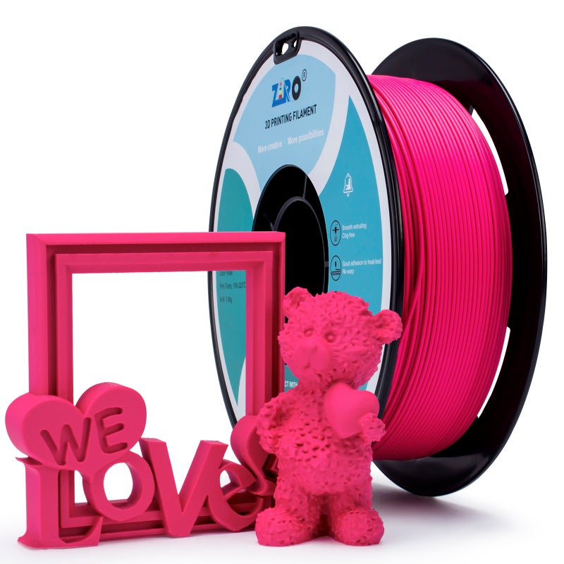 ZIRO ROSE Matte PLA Filament 1.75mm 1kg/2.2lb Spool, - Image 5