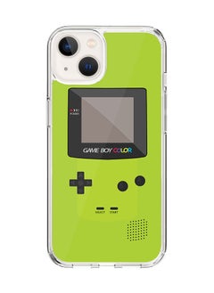 Classic Clear Case for Apple iPhone 15 Hybrid Soft Case Flexible Edges Anti Drop TPU PC Gel Thin Transparent Cover [ Designed for Apple iPhone 15 ] - Gameboy Color - Green Full Print