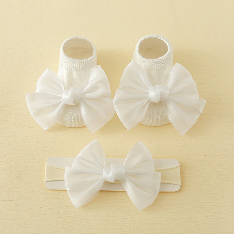 Newborn Baby Fontanelle Hair Band Socks suit Baby Princess Full Moon Hundred Days Birthday Hair Accessories Baby Girl Headwear - Image 4