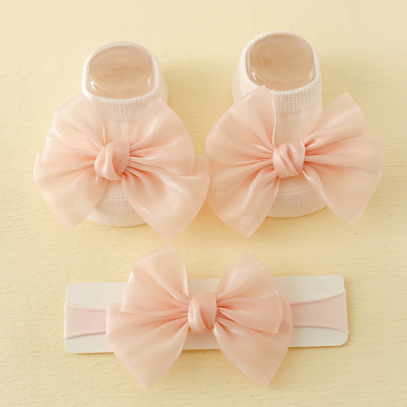 Newborn Baby Fontanelle Hair Band Socks suit Baby Princess Full Moon Hundred Days Birthday Hair Accessories Baby Girl Headwear - Image 1