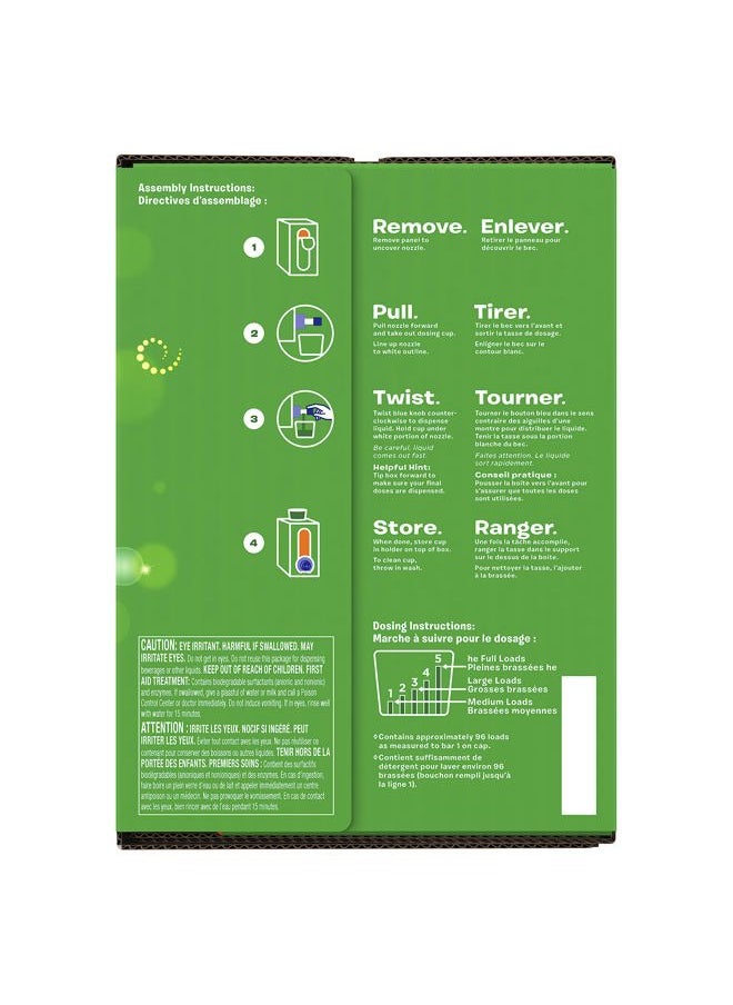 Gain Laundry Detergent Liquid Soap Eco-Box, Ultra Concentrated High Efficiency (HE), Original Scent, 96 Loads  - Image 3