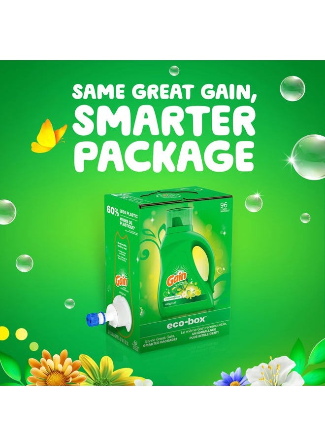 Gain Laundry Detergent Liquid Soap Eco-Box, Ultra Concentrated High Efficiency (HE), Original Scent, 96 Loads  - Image 4