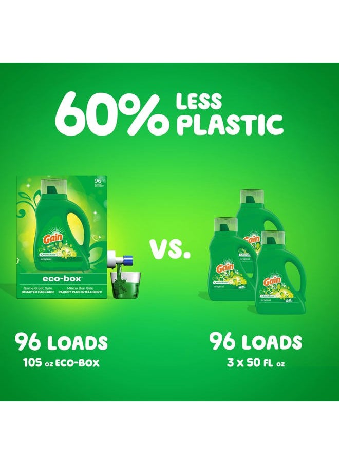 Gain Laundry Detergent Liquid Soap Eco-Box, Ultra Concentrated High Efficiency (HE), Original Scent, 96 Loads  - Image 5
