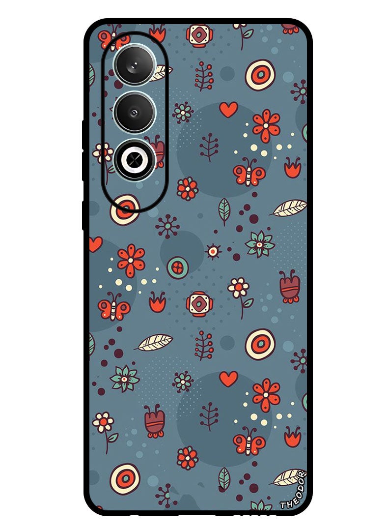 Theodor Protective Case Anti Scratch Shock Proof Bumper Cover For OnePlus Nord CE 4 Leaves and Flowers - Image 1